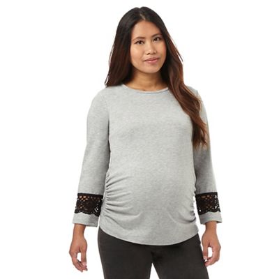 Red Herring Maternity Grey crochet top